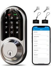 Veise Smart Locks for Front Door 2 Lever Handle Set Keyless Entry Deadbolt RZ06B