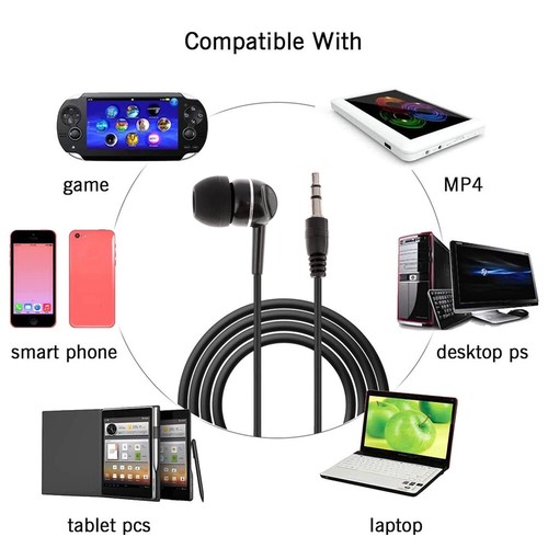 NEW 3.5mm In Ear Stereo Single-sided Mono Earbud Earphone Headset Headphone 50cm - Bild 7 von 21