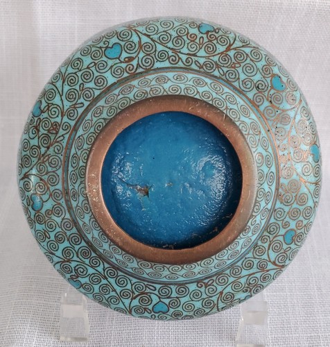 Vintage Chinesisch Japanisch Cloisonné 3 1/4" Schmuck Schale Kupfer Asiatisch - Bild 3 von 9