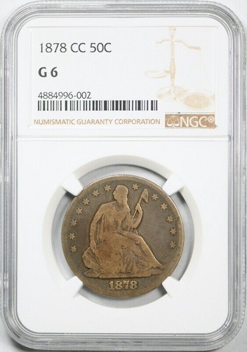 1878-CC Seated Liberty Half Dollar NGC G-6 - Picture 1 of 2