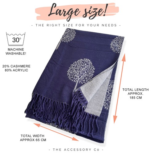 Tree of Life Oversized Scarf Blanket Scarves Pashmina Shawl Wrap Long Large Knit - Picture 205 of 650