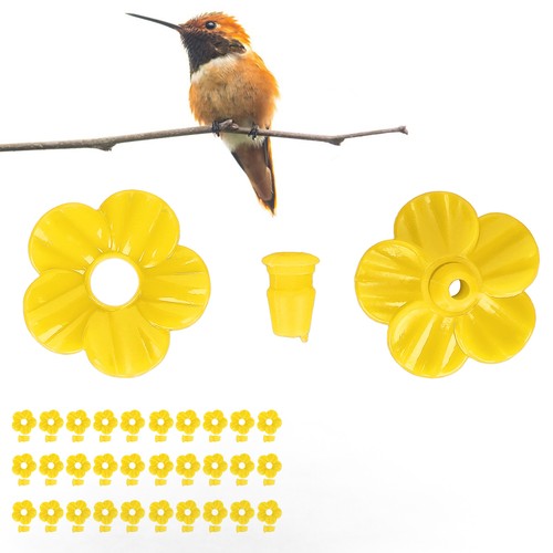 30PCS/Sets Hummingbird Feeder Replacement Flowers Yellow Bird Feeder For Garden - Picture 1 of 24