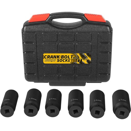 Crank Bolt Socket Set Harmonic Balancer Impact Socket 17/19/21/22/24/27mm 6 pack - Picture 14 of 19