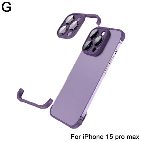 Case for iphone 15 Pro Max Frameless Bumper Glass Access Cover Lens Protect Q5J2 - Picture 23 of 28