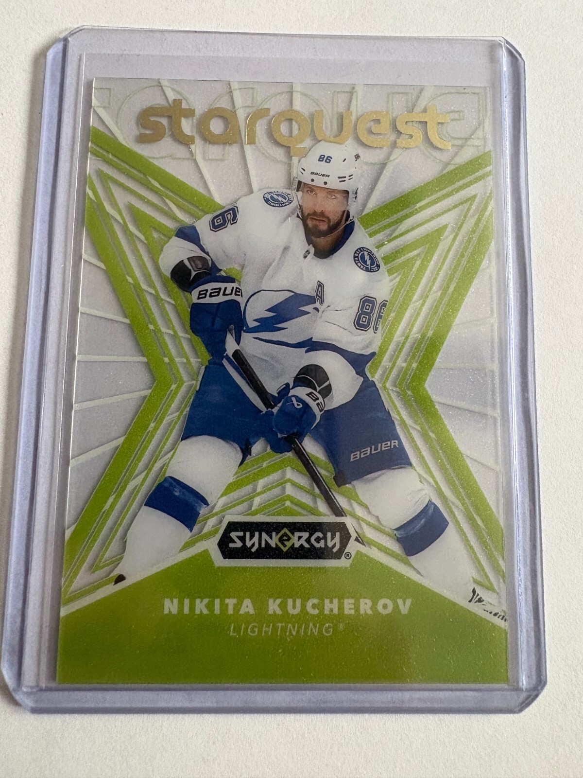 24-25 UPPER DECK SYNERGY NIKITA KUCHEROV LIME GREEN STARQUEST SSP