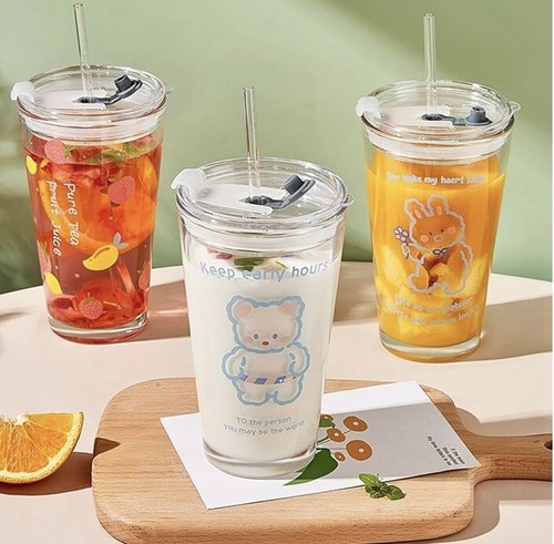 PREMIUM Reusable Clear Glass Drinking Straws 12-Pack, with 4 Cleaning Brush NIB - Picture 5 of 5