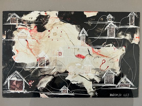 ORIGINAL ABSTRACT ARTWORK BY NAROMJI 1953 / AKA SERIAL PRANKSTER JIM MORAN - Picture 2 of 9