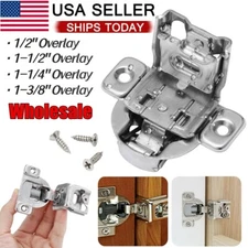 Overlay Soft Close Face Frame 105° Compact Stainless Steel Cabinet Hinge w/Screw