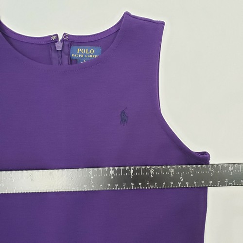 Polo by Ralph Lauren Girls Sz L Purple Dress Zipper Back Logo Sleeveless A-line - Picture 11 of 12