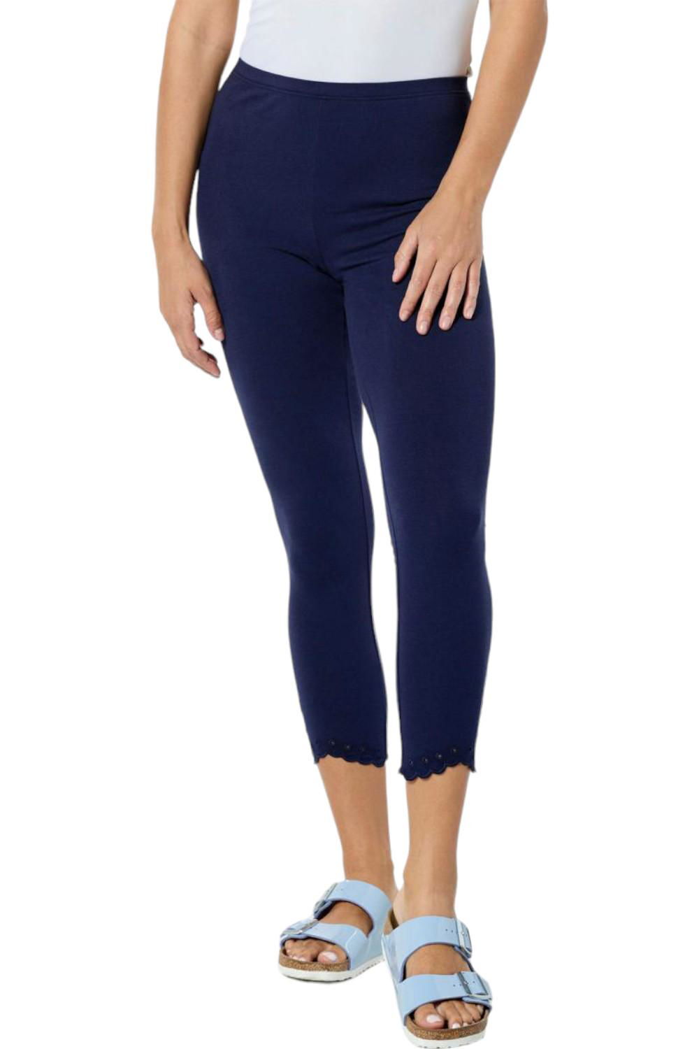 HUE Embroidered Hem Skimmer Pant Peacoat