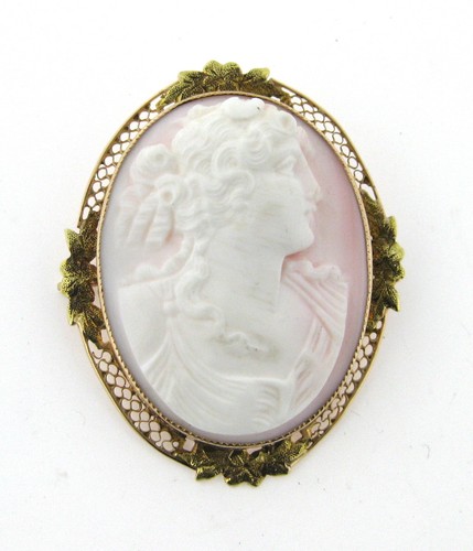 Gorgeous Cameo Pin / Brooch 14kt Yellow Gold  - Picture 1 of 4