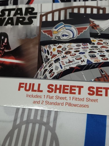 Disney Star Wars Full Sheet Set 4pc Super Soft & Reversible Pillowcase * NIB * - Picture 3 of 5