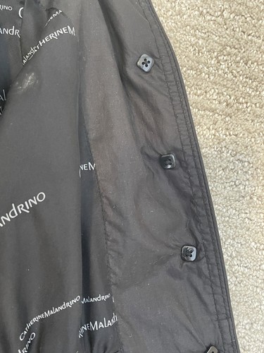 Abrigo para mujer Catherine Malandrino 8 negro algodón seda Y2K vintage trinchera plisada - Imagen 13 de 24