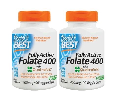 Doctor's Best Fully Active Folate 400 with Quatrefolic 400 mcg 90 - 270 Caps NEW - Picture 3 of 4