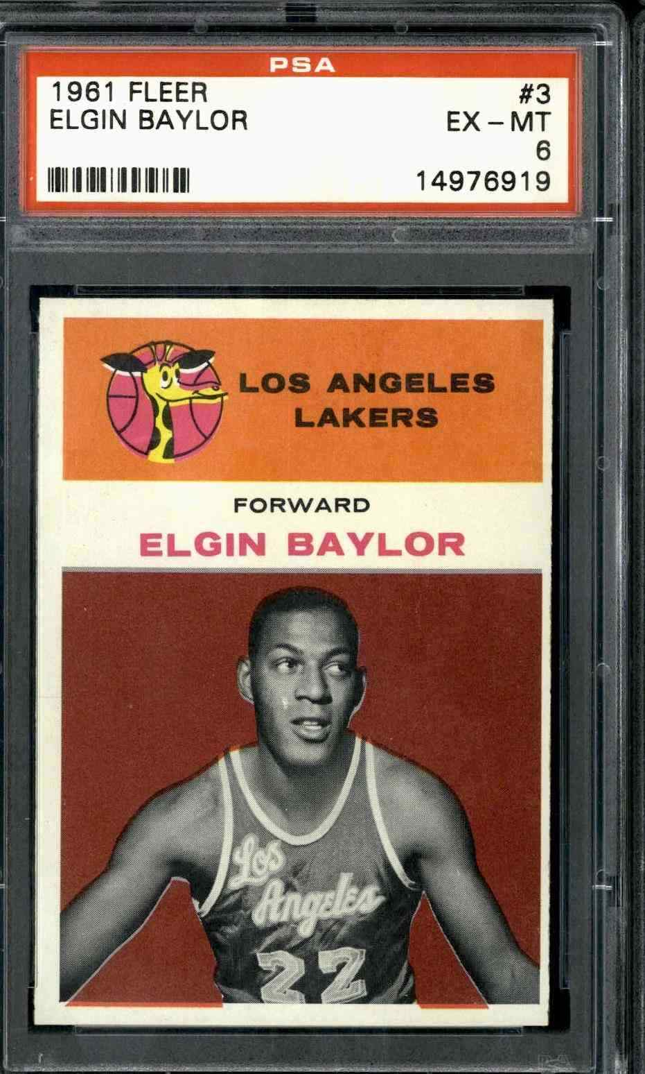 1961 Fleer #3 Elgin Baylor - PSA 6