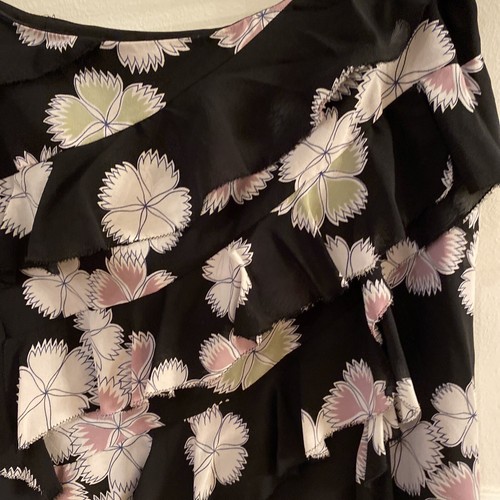 Nicole Miller Collection Black& Floral mini skirt,silk lined SZ 6 pristine! - Picture 2 of 7