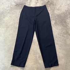 Prada Milano Dress Pants Womens 6US 42EU Navy Blue Flat Front 100% Virgin Wool