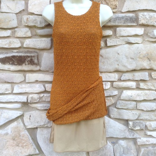 Vestido para mujer B A S I C grande óxido elástico boucle sin mangas forrado años 90 hecho en EE. UU. - Imagen 6 de 8