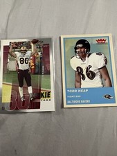 Todd Heap 2 Card Lot / No Duplicates Includes Rookie Card / TE Baltimore Ravens