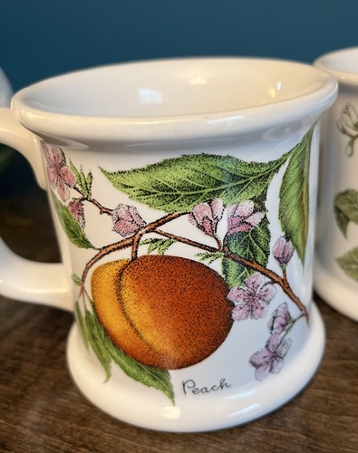 1970 Lauffer by Gailstyn-Sutton Mugs Tea/Coffee ~ Orange/Peach/Plum/Grapefruit - Imagen 2 de 7