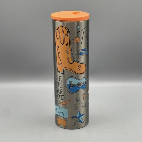 Bicchiere Starbucks Texas acciaio inox Traveler Been There tazza 16 oz coperchio a vite - Foto 11 di 11
