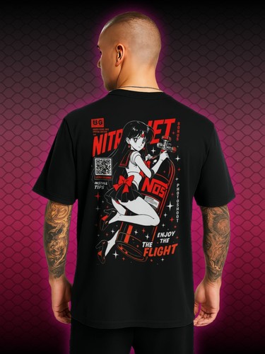 Anime Tuning Mars Retro NOS Manga Inspired T-Shirt Cartoons Japan JDM GTR Supra - Bild 2 von 3