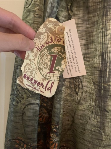 NWT One World Live and Let Live Open Front Cardigan Small Green Paisley Lace - Picture 5 of 8