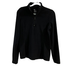Gap Body 1/4 Zip Women's Medium Black Pullover Sweatshirt Soft Warm Athletic