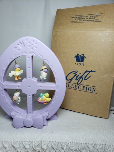 AVON Easter Miniature Ornaments With Display Stand 6.25" Tall - Picture 9 of 10