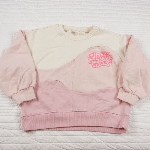 Zara Lot of 2 Sweatshirt Imperfectly Perfect Believe In Good Vibes Sz 10 - Picture 5 of 11