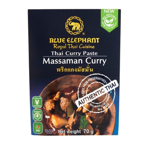 4 x blauer Elefant Thai Premium Massaman Thailand Curry Paste Nahrung 70 g - Bild 4 von 4