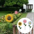 Eye Catching 48cm Metal Flower Garden Stake Ornament Outdoor Sculpture