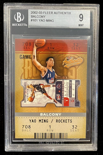 2002-03 Fleer Authentix Balcony #101 Yao Ming RC /250 BGS 9 MINT w/10 Centering! - Picture 1 of 2