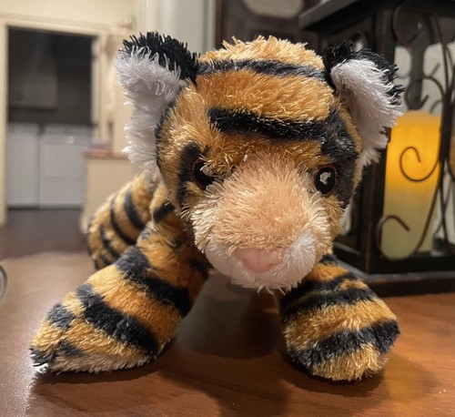 ✅9" Aurora Tiger Fuzzy Plush Orange & Black - Picture 4 of 8