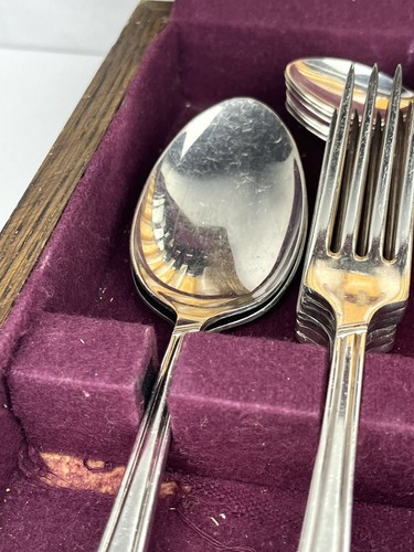 The Russell Cabinet Viners Ltd 71pc Stainless Steel Silver Plate Cutlery Set Vtg - Imagen 3 de 12