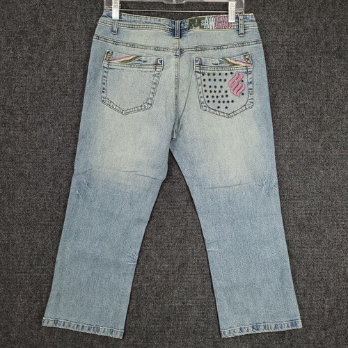 Rocawear Jeans Girls 11 Bootcut Blue Distressed Medium Strech Denim Pants 31x23 - Picture 4 of 13