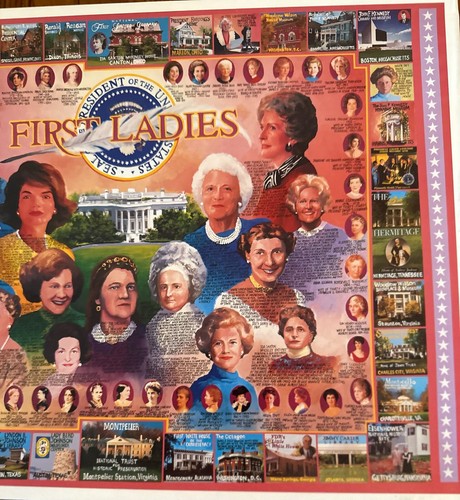 First Ladies Vintage CMP 1000 pc Puzzle Named & Birthplaces of Presidents Listed - Picture 4 of 8