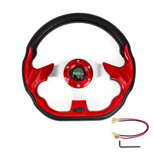 12.5" Carbon Fiber Golf Cart Steering Wheel w/ Hub Adapter For EZGO TXT RXV - Picture 18 of 27