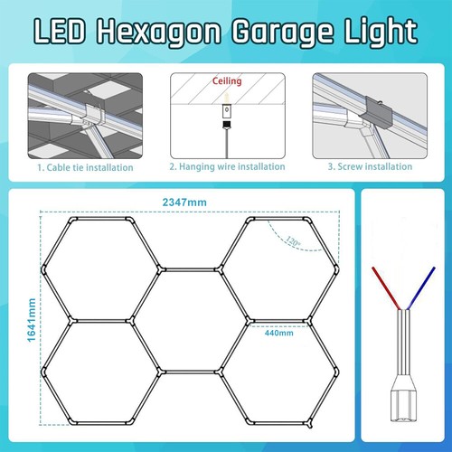 5-33 LED Hexagon Garagenleuchte Deckenbeleuchtung Fitnessstudio Garage Lamp - Picture 24 of 47