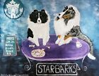 Sheltie at Starbarks 2.5x3.5 Aceo Dog Art Print Shetland Sheepdog Bi-Black Merle