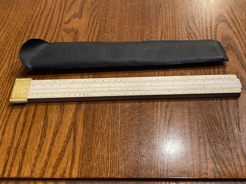 Vtg Dietzgen No 1767P National Engineering Wooden Slide Ruler Slipstick Case USA