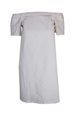 Maison Jules Seersucker Off-The-Shoulder Shift Dress S