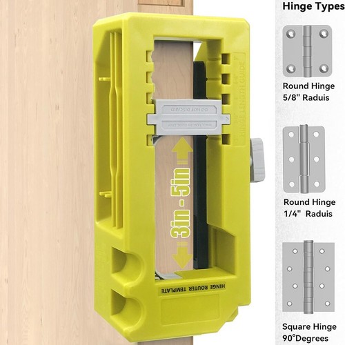 Door Hinge Installation Kit Router Template With Non-slip Pads Removable Inserts - Afbeelding 5 van 8