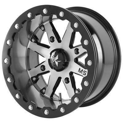 0mm Black Gray Wheel Rim 15 /" Inch 15x7 MSA M31 Lok2 Beadlock ATV UTV 4x137