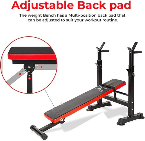 Banco de peso ajustable ejercicio banco de inmersión soporte en casa oficina entrenamiento gimnasio multiuso negro - Imagen 6 de 23