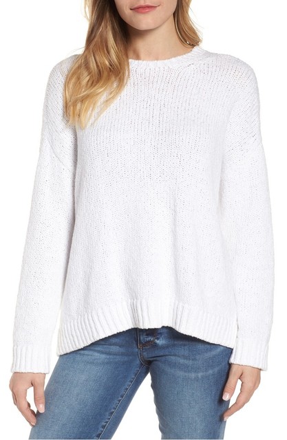 New XL Eileen Fisher Denim navy white stripe Top Striped Sweater NWT $158