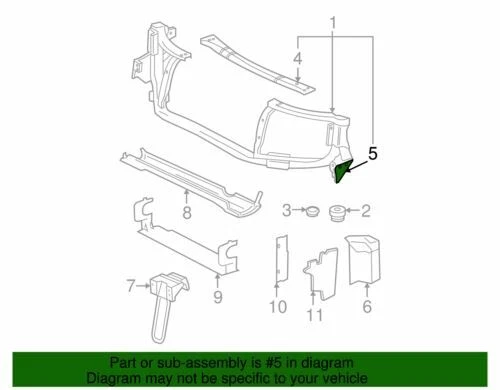Soporte de soporte de radiador genuino GM 2002-2009 Chevrolet GMC Oldsmobile 15032352 Foto 2 de 2
