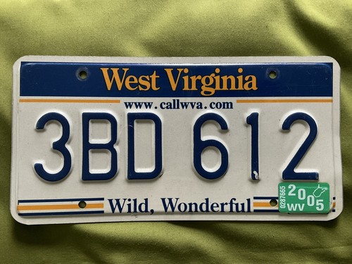 West Virginia Wild Wonderful 2005 matrícula de coche bonito caducado 3BD 612 automático - Imagen 1 de 2