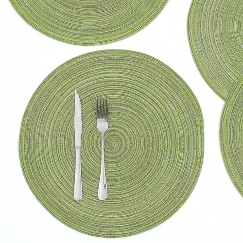 Round Placemats Set of 4 Round Table Placemats Braided Cotton Place Mats 15 i... - Picture 6 of 9