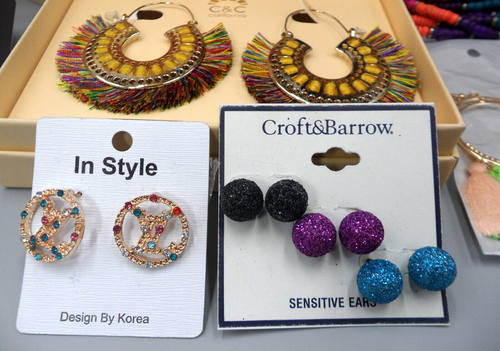 9 Pc Jewelry Lot Multi Color Strand Beaded Necklaces Southwestern Earrings 006 - Bild 5 von 9